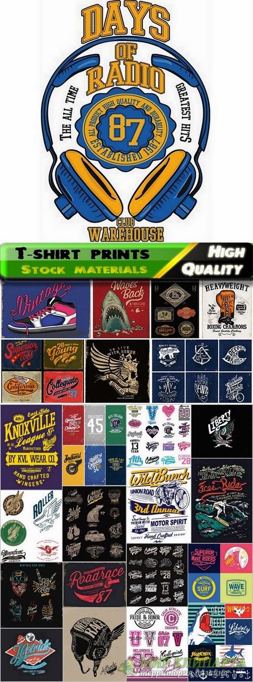 T-shirt prints design in vector from stock #24 - 25 Eps