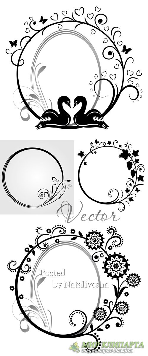 Декоративные узоры и рамки для дизайна в Векторе # 3 
