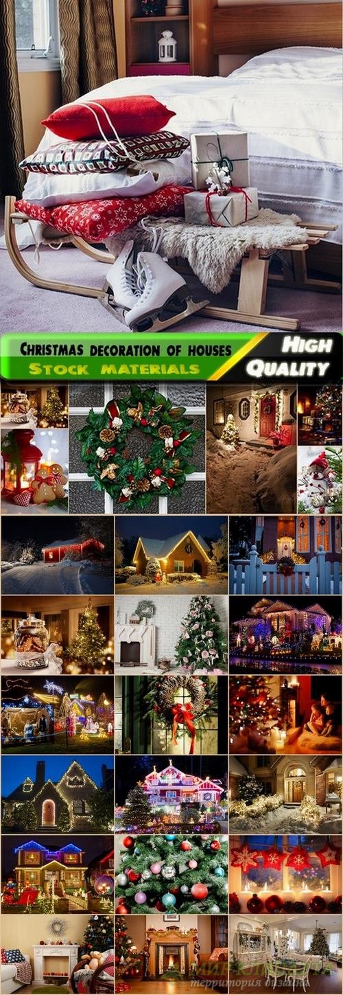 Christmas decoration of houses Stock images - 25 HQ Jpg