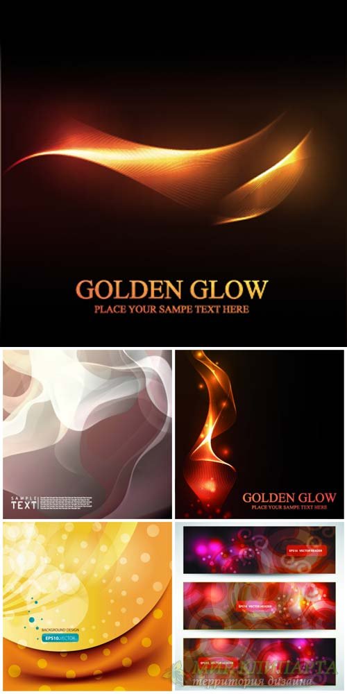 Golden glow, vector backgrounds
