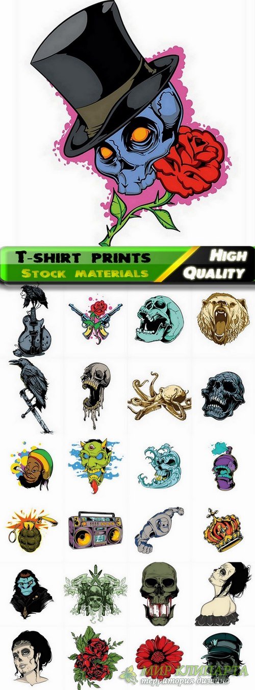 T-shirt prints design in vector from stock #26 - 24 Eps