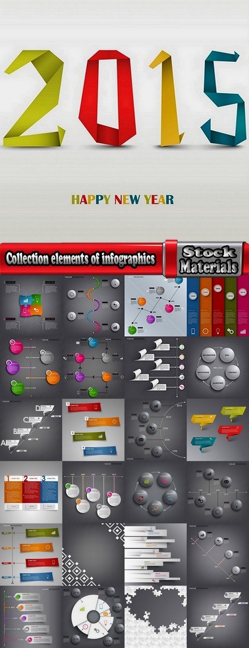 Collection elements of infographics vector image #9-25 Eps