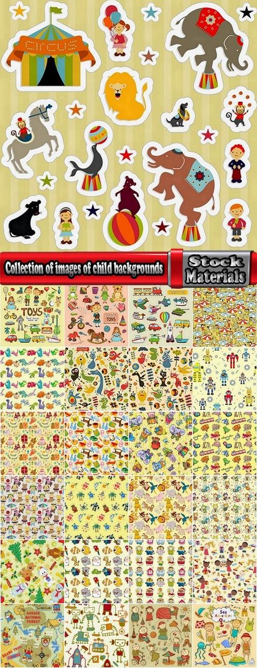 Collection of images of child backgrounds 25 Eps