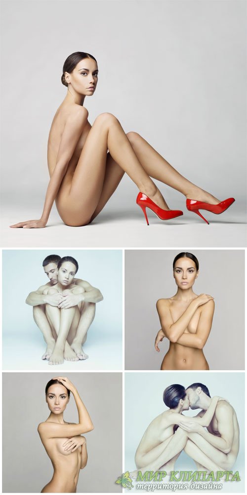 Naked people, man and a woman - stock photos