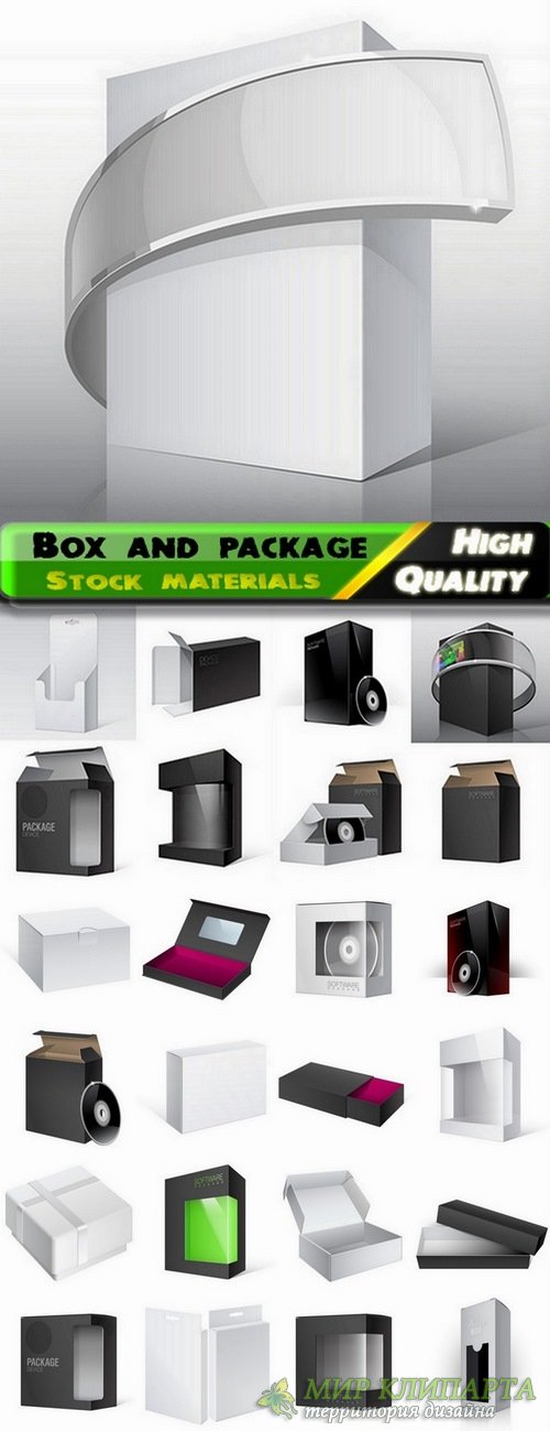 Box and package in vector from stock - 25 Eps