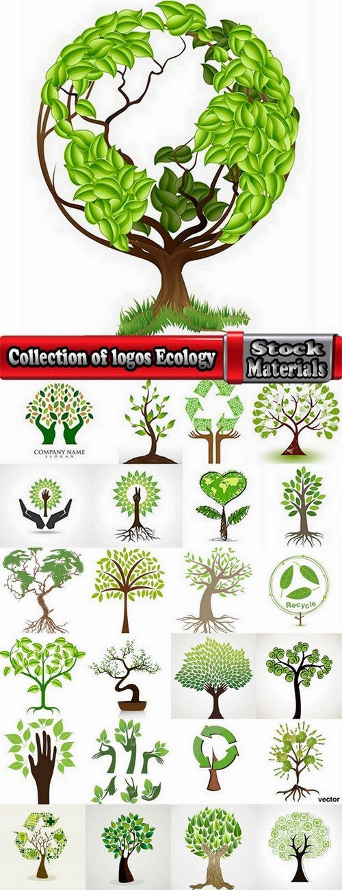 Collection of logos Ecology 25 Eps