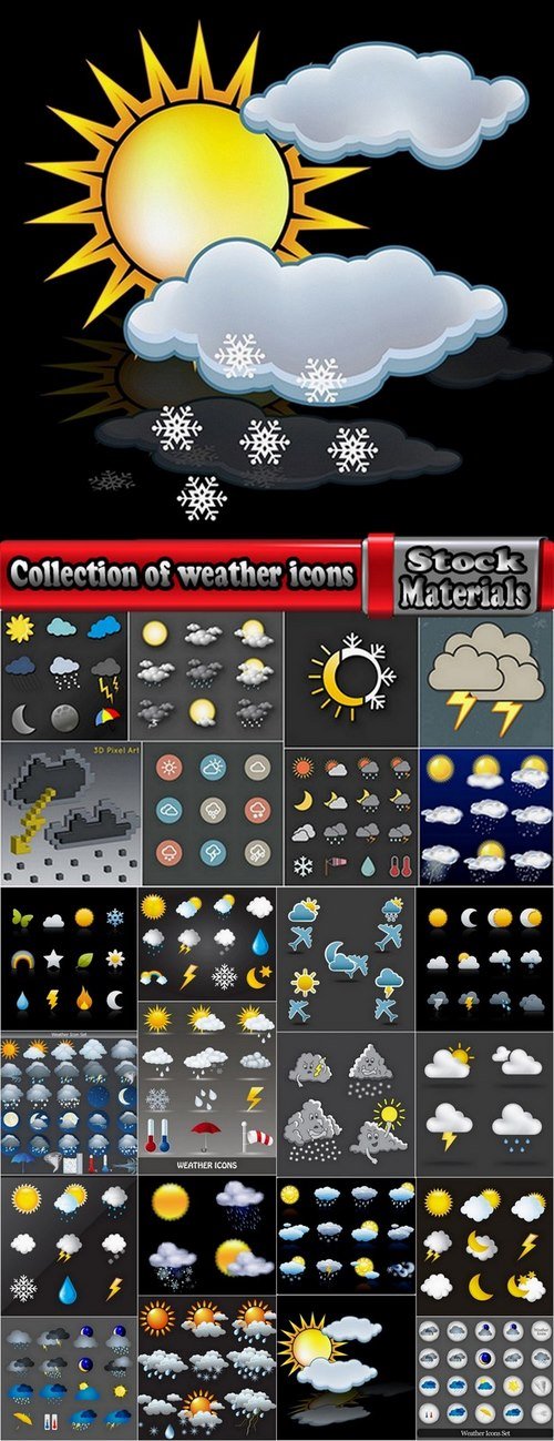 Collection of weather icons 25 Eps