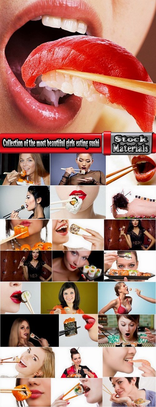 Collection of the most beautiful girls eating sushi 25 UHQ Jpeg