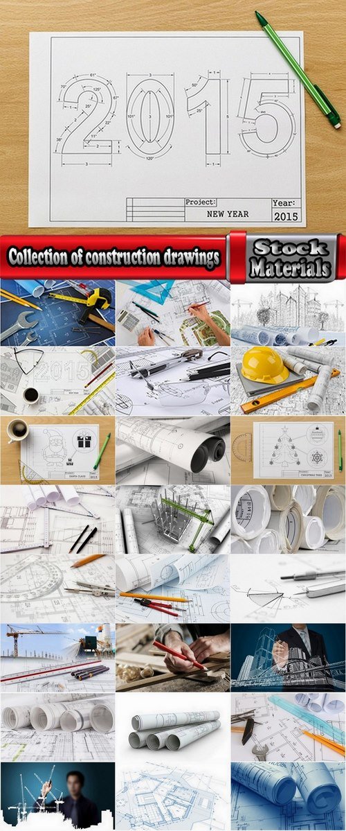 Collection of construction drawings 25 UHQ Jpeg