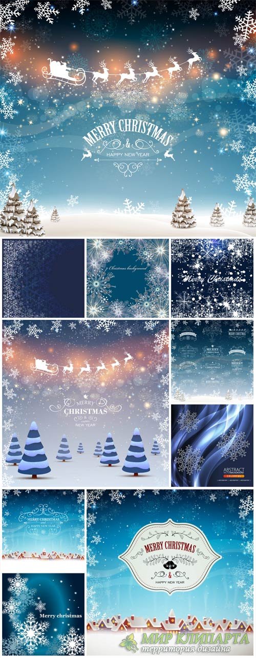 Christmas, new year, winter background with Santa deer vector