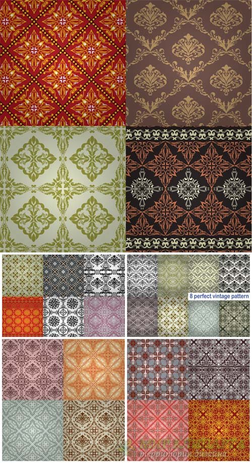 Vector texture, vintage background with patterns