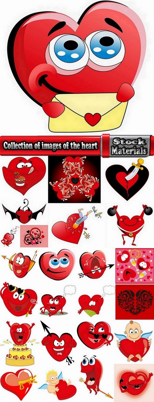 Collection of images of the heart vector image #2-25 Eps