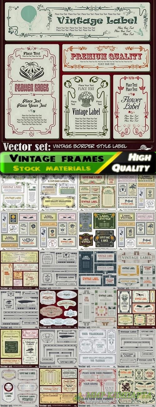 Vintage frames and boards in vector from stock - 25 Eps