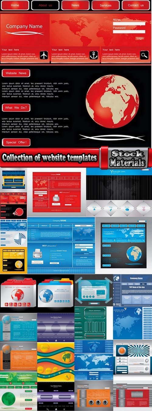 Collection of website templates #5-25 Eps