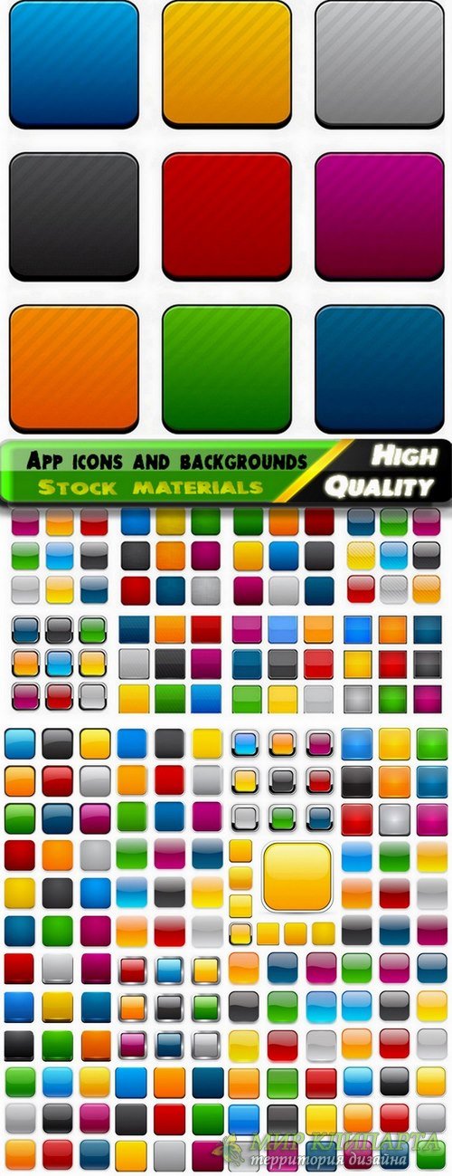 App icons and colorful backgrounds for app - 25 Eps