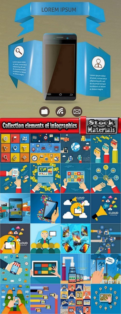 Collection elements of infographics vector image #11-25 Eps