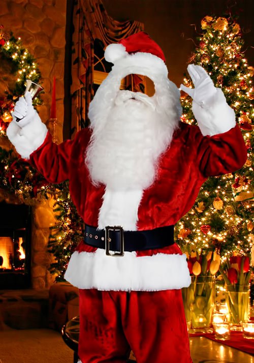 Шаблон для фотошопа  - Санта- Клаус с колокольчиком