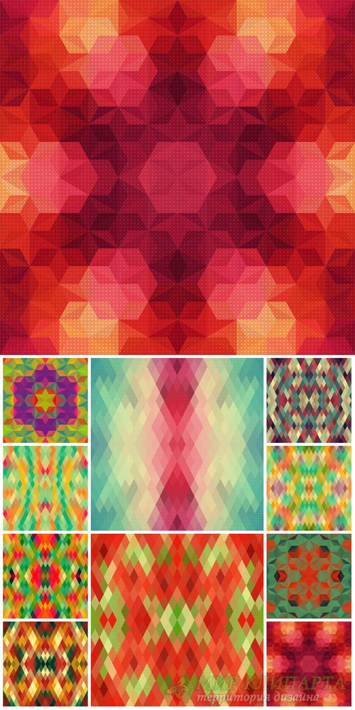 Vector backgrounds with abstraction, backgrounds mosaic
