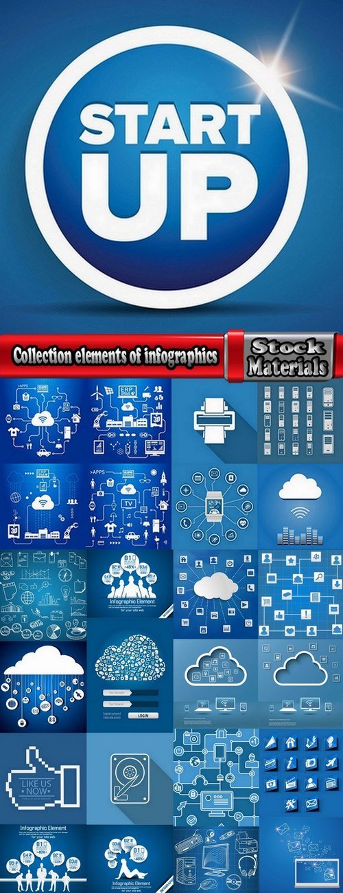 Collection elements of infographics vector image #12-25 Eps