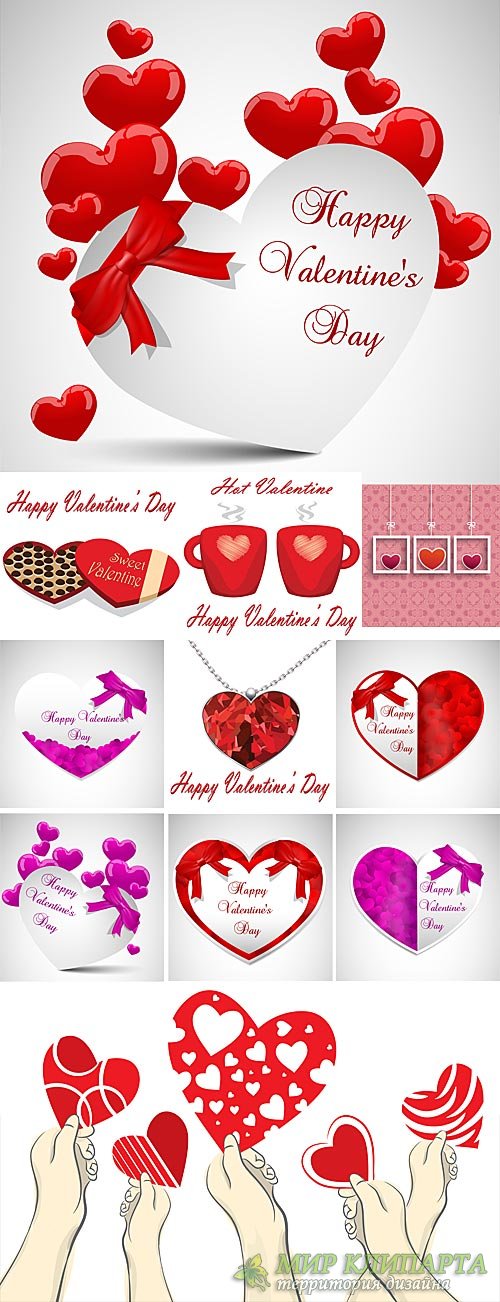 Valentine's Day, card with hearts