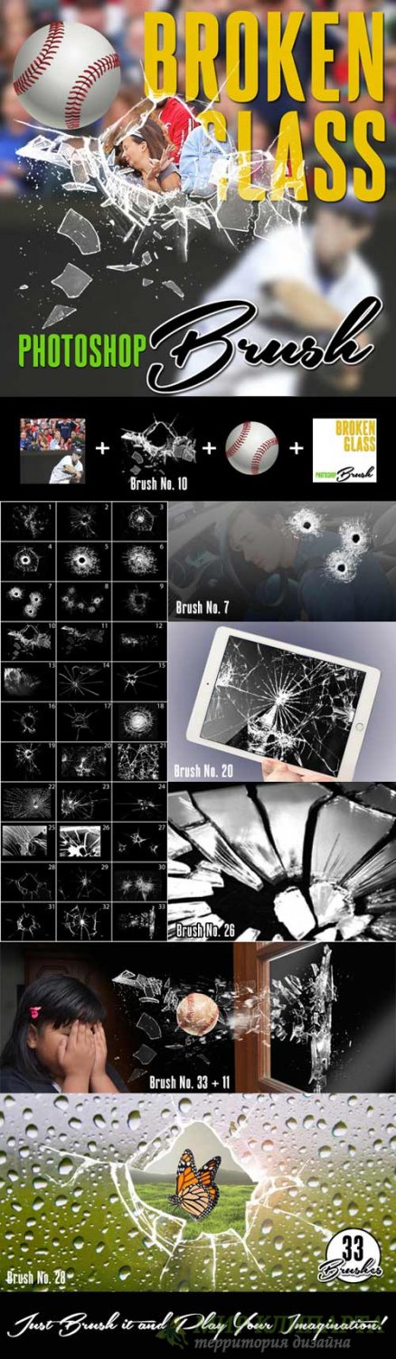 Graphicriver - Broken Glass Photoshop Brush 