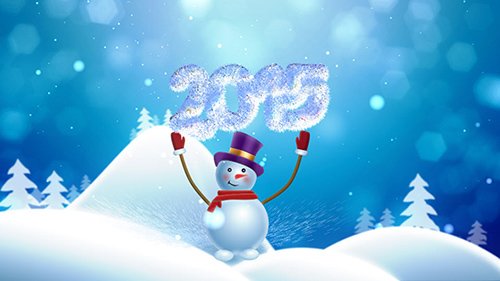 Новогодний HD футаж - Snowman -2015