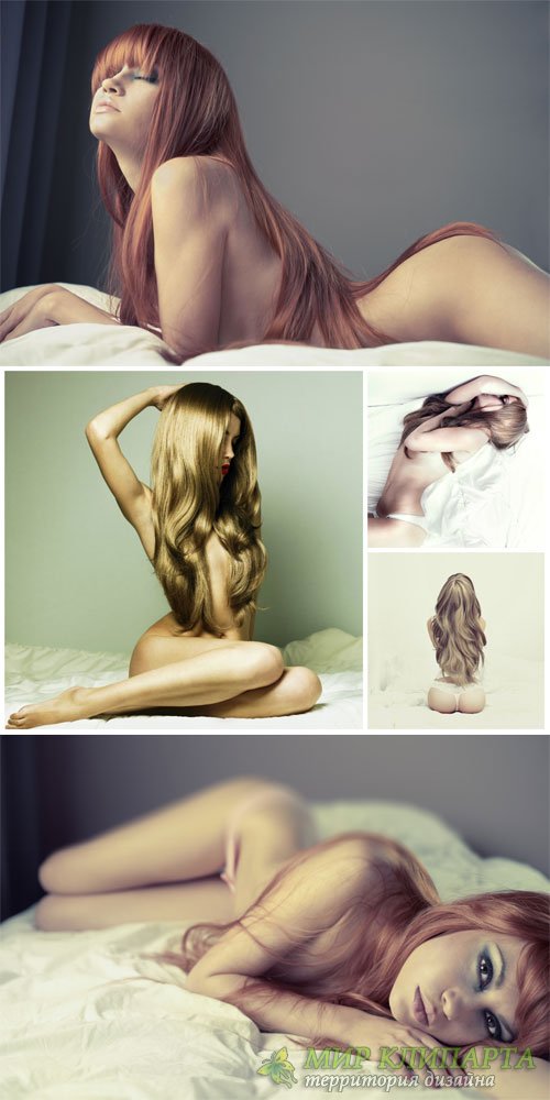 Naked girls, beautiful female figure - stock photos