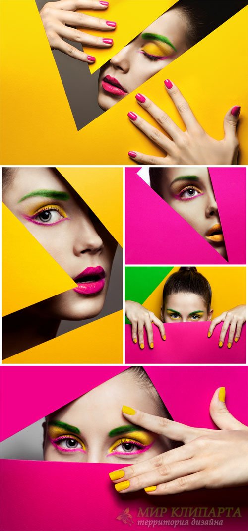 Fashion makeup - female creative stock photos