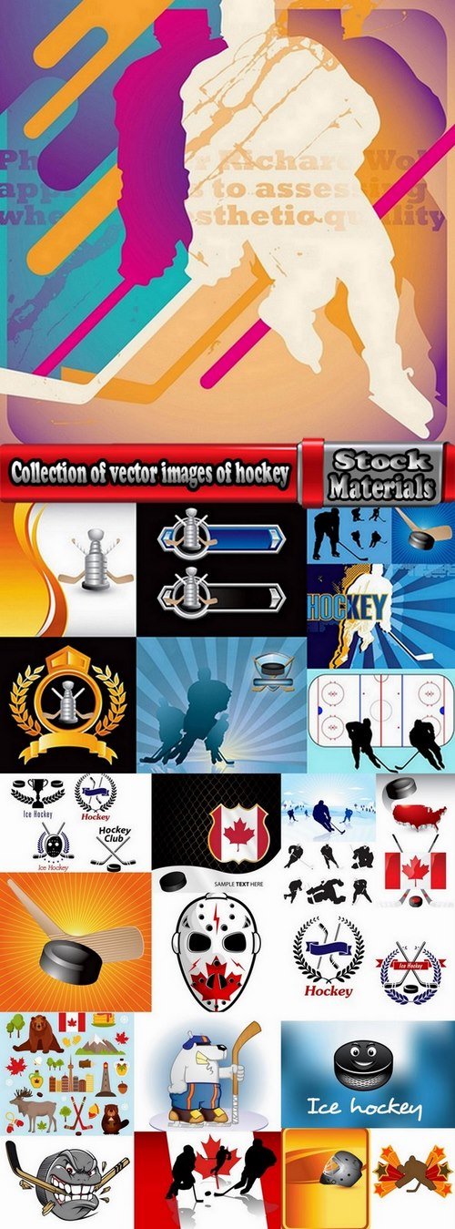 Collection of vector images of hockey 25 Eps
