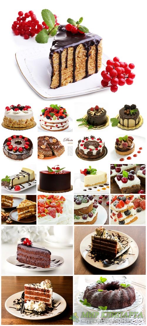 Cakes, delicious desserts - stock photos