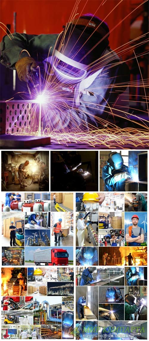 Welder, working in the production - stock photos