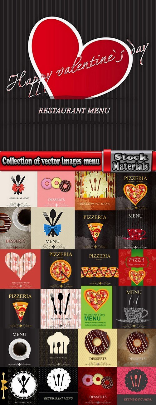 Collection of vector images menu 25 Eps