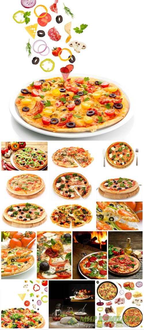 Pizza, delicious food - stock photos